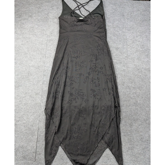 Vintage CDC Dress Women 8 Whimsigoth Dark Romantic Sheer Vamp 90s Fairy Babydoll - Picture 7 of 9